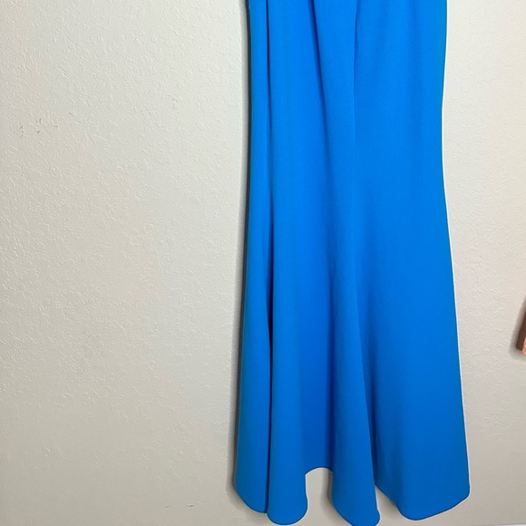 XSCAPE Formal Dress Off-The-Shoulder Ruffled-Sleeve Gown, Turquoise Blue, Size 6 - Picture 4 of 7